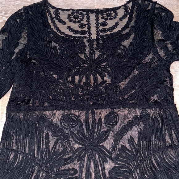 Black Lace Sheer Dress - Picture 3 of 4
